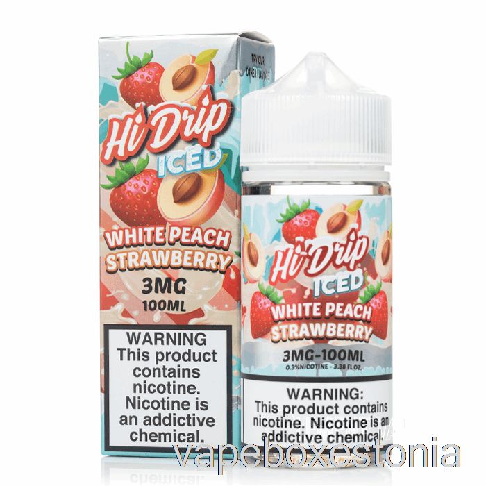 Vape Box Estonia Jää Valge Virsiku Maasikas - Hi-drip - 100ml 6mg